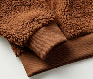 Sweat-shirt à capuche en polaire marron pour homme, coupe classique, vêtements décontractés d'hiver, couleur unie, style pull tricoté - Product Image 3