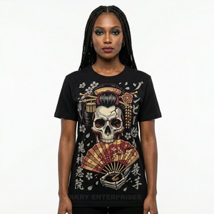 Camiseta Personalizada Estilo Banda de Rock, Diseño Gráfico de Zombi Rosa Neón, Estilo Vintage, Streetwear, Oversize, Algodón, para Mujer, Venta al Por Mayor - Product Image 2