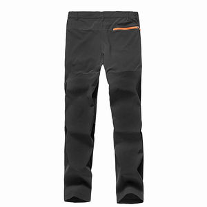 Men's <b>Black</b> Quick Dry <b>Cargo</b> Pants Elastic Waist Multiple Pockets Casual Outdoor Wear Straight Fit Polyester <b>Trousers</b> - Product Image 2