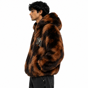 Sweat à capuche zippé pour homme, grande taille, en tissu shaggy, avec poches avant, finition douce texturée, vêtement d'hiver tendance de haute qualité - Product Image 3