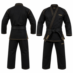 Kimono de judo F2WIN en coton blanc pour adultes, uniforme d'arts martiaux unisexe, coupe régulière, design durable, respirant, séchage rapide, prix abordable - Product Image 2
