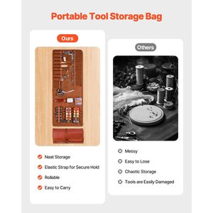 Kit d'outils de travail du cuir portable 92 pièces avec outils de couture, de marquage et de gravure, comprenant un sac de rangement pour le poinçonnage, pour l'artisanat du cuir - Product Image 6