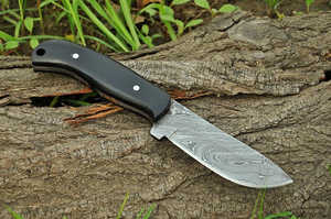 Couteau de chasse professionnel en acier Damas de haute qualité avec manche en Micarta, personnalisable, support OEM/ODM, qualité industrielle DIY - Product Image 4