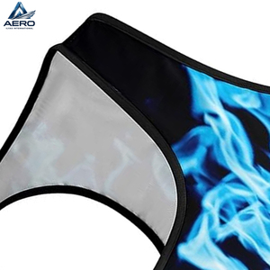 Neon <b>Blue</b> Flame Graphic Print Scoop Neck Good Supplier New Arrival Hand Made Comfortable Lightweight Women Gym Fitness Wear <b>Bra</b> - Product Image 5