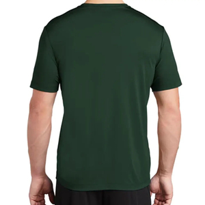 เสื้อยืดคอกลมแขนสั้นสีเขียวเข้มสำหรับผู้ชาย ทรงปกติ แห้งเร็ว ผ้าเจอร์ซีย์ถัก สวมใส่สบาย สีพื้น โพลีเอสเตอร์ 100% รุ่น 2026 - Product Image 2
