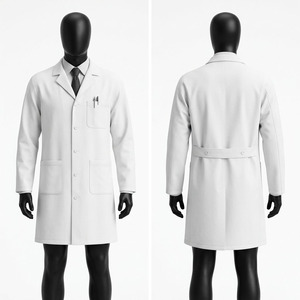 Bata de Laboratorio Unisex Blanca de Poliéster 100% Premium, 210 GSM, Tejido, con Cierre de Broches y Bordado de Logotipo Personalizado, Ropa de Trabajo - Product Image 1