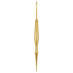 Gold Metal Handle Hair Extension Loop <b>Threader</b> Latch Hook Pulling <b>Needle</b> Professional Salon Weaving Micro Ring Fitting Tool - Product Image 1
