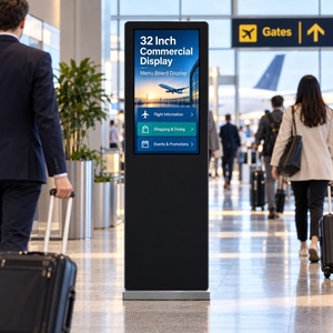 Pantalla Comercial de 32 Pulgadas con Soporte de Pie, Tablero de Menú, Pantalla LCD, Señalización Digital, Kiosco Publicitario, Android, Windows, WiFi, OEM - Product Image 1