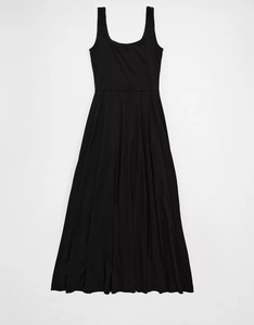 Vestido Tubo de Terciopelo Vintage Europeo-Americano Negro Ajustado Sin Espalda Sin Mangas con Fruncidos Cintura Alta Cuello Cuadrado Antiestático - Product Image 5