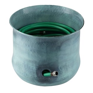 Support de tuyau d'arrosage vintage de qualité supérieure avec finition antique, organisateur décoratif de tuyaux d'eau extérieur, taille et couleur personnalisables - Product Image 3