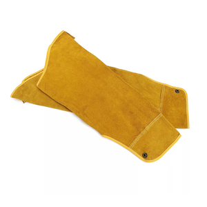 Manches de travail en cuir ajustées et confortables, résistantes à la chaleur, pour la protection des bras, avec doublure en coton - Product Image 1