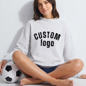 Women's Premium Oversized Mockneck Sweatshirt Soft Cotton Fabric <b>Long</b> <b>Sleeve</b> Relaxed Casual Wear <b>Top</b> - Product Image 1