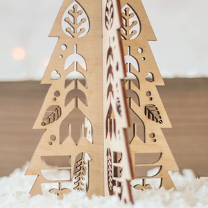Árbol de Navidad de Madera en Blanco para Pintar, Decoración de Escritorio, Regalo, Adorno para Niños - Product Image 3