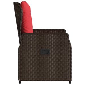 Silla Reclinable para Patio en Color Marrón y Rojo, Muebles Cómodos para Exteriores - Product Image 6