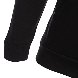 Sudadera con capucha negra para hombre con cremallera roja y forro, corte regular, informal, de punto, para otoño. - Product Image 2