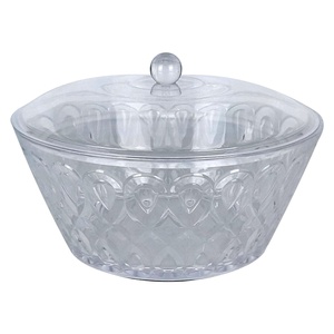 Bol à salade en acrylique transparent avec couvercle - Product Image 2