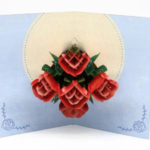 การ์ดป๊อปอัพ 3 มิติ ลายดอกไม้ การ์ดอวยพรทำมือ ดอกกุหลาบ 3 มิติ การ์ดป๊อปอัพ 3 มิติ งานฝีมือกระดาษ ของขวัญสำหรับโอกาสพิเศษ - Product Image 3