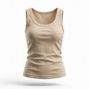 Débardeur en coton tricoté 100 %, écologique, respirant, couleur unie, décontracté, col rond, pour femme, design personnalisé, exporté du Bangladesh - Product Image 3