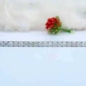 Pulsera de tenis de moissanita con corte radiante cuadrado, pulsera de boda, pulsera de lujo con diamantes de corte radiante, regalo para la futura novia - Product Image 3