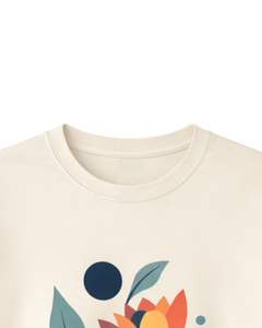 Custom Beige Women Abstract Floral Graphic T Shirt Soft Cotton Short Sleeve Casual Summer Minimalist Flower Print Loose Fit <b>Top</b> - Product Image 5