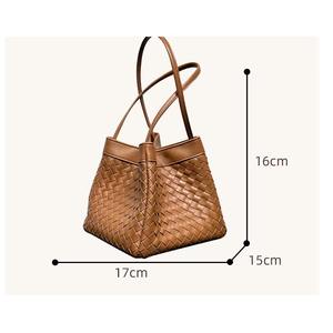 Bolso de cuero tejido para mujer, bolso pequeño tipo bandolera, bolso de mano de cuero genuino tejido a mano, bolso de diseñador minimalista para damas - Product Image 2