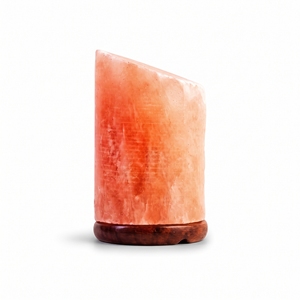 Lampe en sel de l'Himalaya, design cylindrique oblique, lumière en sel de roche naturel pour table de chevet, bureau et éclairage décoratif - Product Image 1