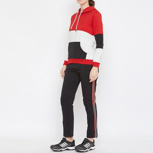 Ensemble de survêtement deux pièces pour femme, automne, couleur unie, haut à col rond, bas de jogging, polyester/rayonne, respirant, décontracté - Product Image 4