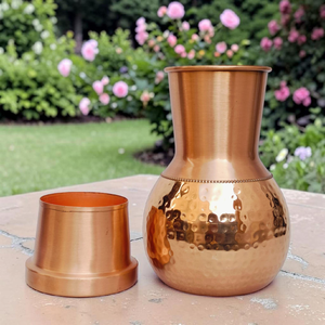 Recipiente de cobre hecho a mano para almacenamiento de alimentos con tapa, diseño tradicional chino, hermético, en forma de botella, para uso en la cocina - Product Image 3