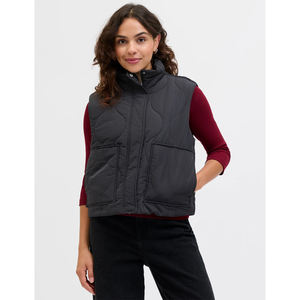 Chaleco acolchado grueso para mujer, para equitación y esquí, con logotipo personalizado, para exteriores, cuello alto, tipo gilet, chaleco acolchado. - Product Image 4