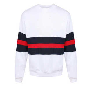 Sudadera Gris para Hombre, Cuello Redondo, Rayas Azul Marino y Blancas, Tejida, Informal, Corte Regular, para Otoño, Manga Larga - Product Image 3
