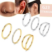 Anneau de piercing multifonctionnel en titane F136 pour septum nasal, lot de 3 anneaux de piercing nasal, vente en gros