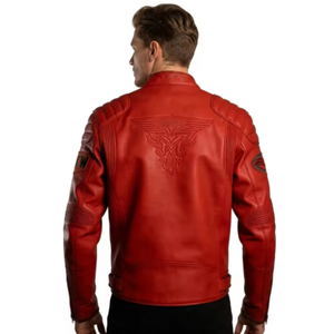 FURAT LEATHERS Veste de coach en cuir et nylon/coton brodée sur mesure pour hommes, automne, décontractée - Product Image 3