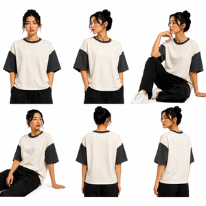 Wholesale Heavy Cotton Boxy T <b>Shirt</b> for Women Custom Short Sleeve Streetwear Tee Relaxed Fit OEM ODM Private Label Manufacturer - Product Image 6