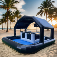 Tente de bar gonflable noire étanche pour piscine, pour adultes, pour fêtes à domicile, événements, pub flottant, plage