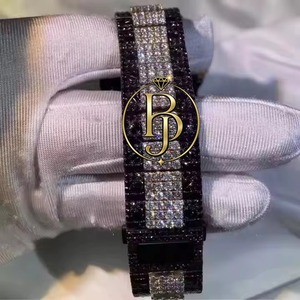 Montre-bracelet de luxe Briva à quartz, cadran carré, chiffres romains, verre serti de pierres précieuses étincelantes, lunette en acier inoxydable, étanchéité 10 bars - Product Image 5