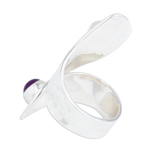 Anillo de Plata de Ley 925 Hecho a Mano con Peridoto y Amatista, Piedra Preciosa Natural, Regalo de Aniversario o Promesa - Product Image 4