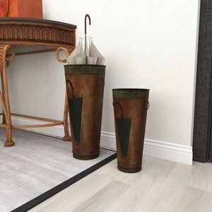 Paragüero Antiguo de Madera con Acabado en Latón, de Una Sola Cara, para Decoración del Hogar - Product Image 4