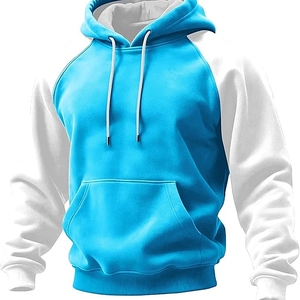 เสื้อสเวตเชิ้ตมีฮู้ดผู้ชาย แขนเสื้อแบบแร็กแลน ผ้าฟลีซ สีพื้น ลำลอง สำหรับฤดูใบไม้ร่วง ทรงปกติ มีกระเป๋า - Product Image 6