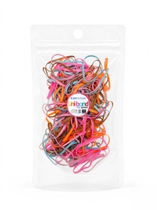 Élastiques à cheveux ronds en TPU Uniband, orange rose, élastiques de haute qualité, écologiques, unisexes, fabriqués en Corée, pour un usage quotidien, décontractés, emballés dans un sac OPP - Product Image 1