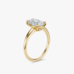Anillo de compromiso solitario de oro macizo de 14 quilates con diamante de laboratorio de 2 quilates con corte en pera para mujer - Product Image 4