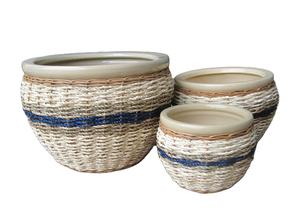 Pots de fleurs en céramique émaillée décoratifs écologiques de haute qualité, best-sellers, avec trou de drainage, pour la décoration de la maison et du jardin - Product Image 2