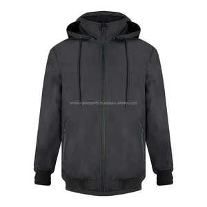Chaqueta con capucha y cuello alto de algodón 100% personalizada con cremallera completa para montar al aire libre para invierno para deportes de invierno - Product Image 1