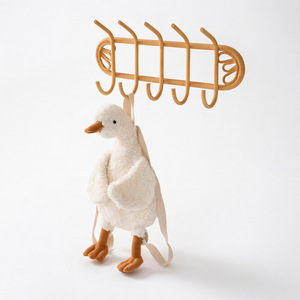 Rattan triple <b>hook</b> wholesale cost natural cane garment <b>display</b> <b>hooks</b> clothes organiser accessory - Product Image 6