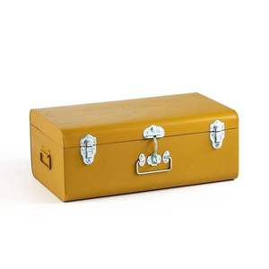 Zero Waste Box Gray <b>Metal</b> <b>Storage</b> <b>Trunks</b> Hinged Lid Stackable Design for Sundries Organization 1 Layer Industrial Style - Product Image 4