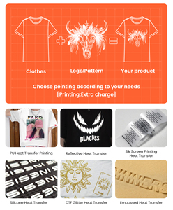 T-shirt personnalisé en coton 100% 260 g/m² pour hommes, impression 3D en mousse pour impression en relief, manches courtes, 260 grammes, logo personnalisable - Product Image 6