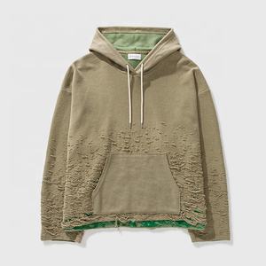 Sudaderas con Capucha Personalizadas de Algodón Grueso, Estilo Vintage, Lavado Ácido, Tallas Grandes para Hombre, con Parches Bordados y Efecto Desgastado, Servicio OEM para Otoño - Product Image 5