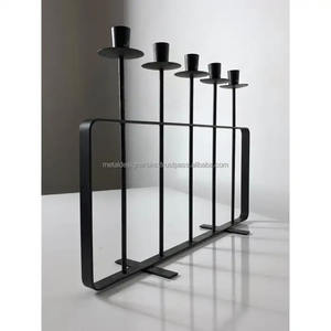 Vintage 5-Arm Wrought Iron Candleholder Hand Forged <b>Black</b> Metal Luxury Decorative <b>Candlestick</b> for Home Garden Christmas Gift - Product Image 5