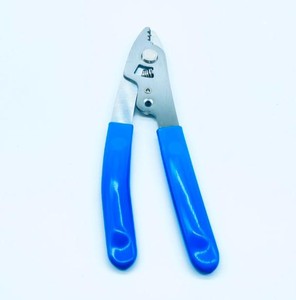 Pelacables óptico de tres orificios con mango azul, herramienta para quitar la funda de fibra óptica para instalación de redes - Product Image 1