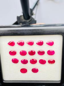 Collection de rubis naturels de qualité AAA, 21,40 carats, pierres précieuses chauffées, qualité supérieure, couleur rouge premium, lueur excellente, taille ovale, poire, mixte - Product Image 6