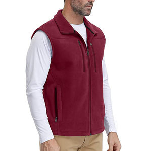 2026 Wholesale Men's Winter Stand Polar Sleeveless <b>Fleece</b> Vest Gym Active Wear Clothing Pockets Customized Casual Windproof - Product Image 5